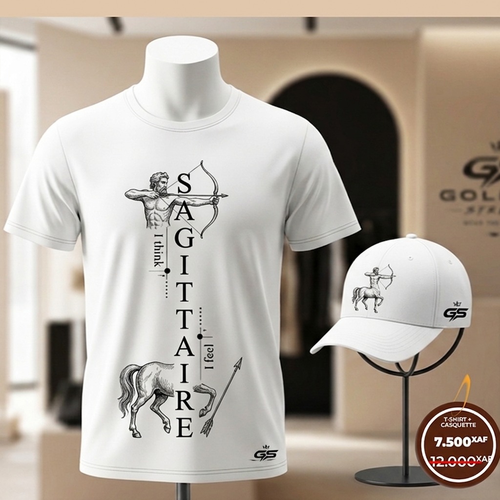 Tshirt et Casquette Sagitaire Blanc
