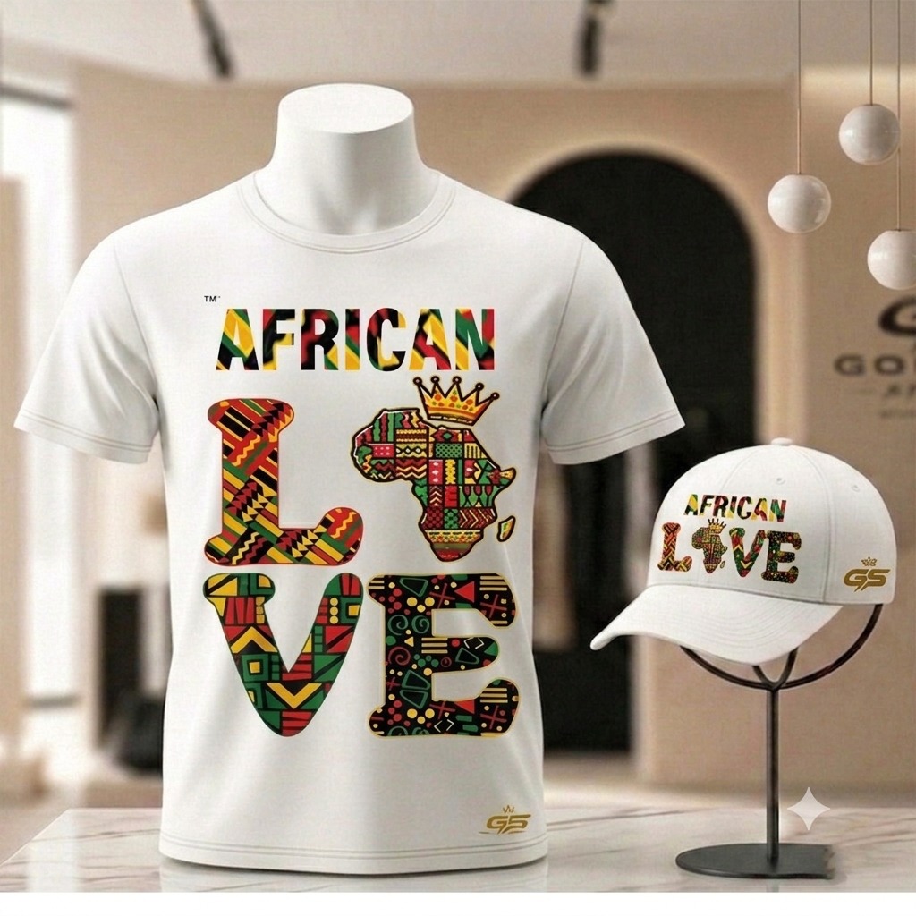 Tshirt et Casquette African Love Blanc